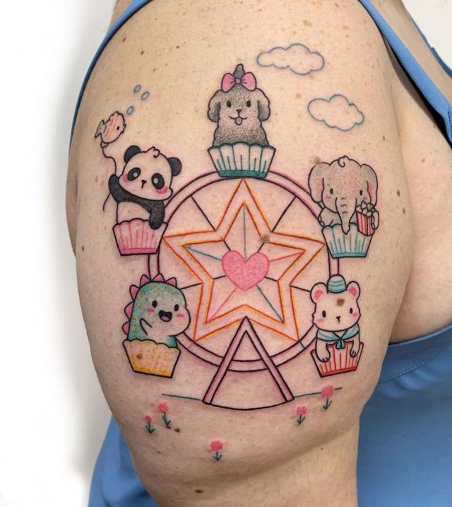 20 Great Ferris Wheel Tattoos You Can Copy