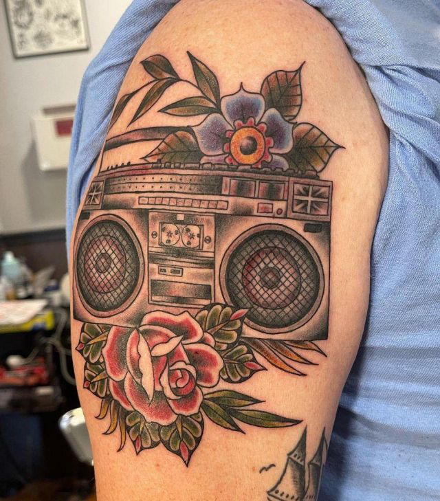 20 Unique Boombox Tattoos for Your Inspiration