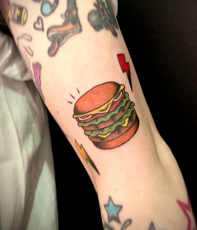 20 Cute Hamburger Tattoos You Must Love