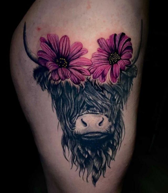 20 Unique Highland Cow Tattoos You Must Love