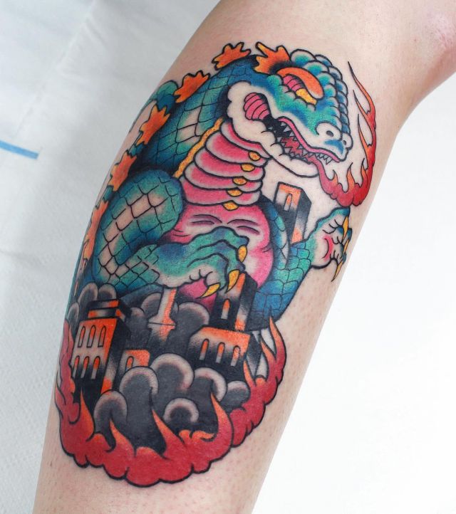 20 Cool Godzilla Tattoos to Inspire You