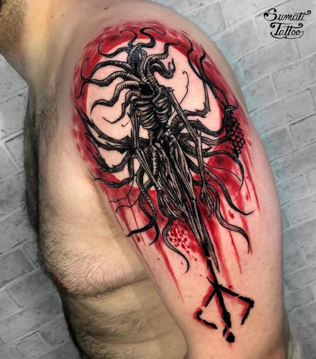 Cool Bloodborne Tattoo on Shoulder