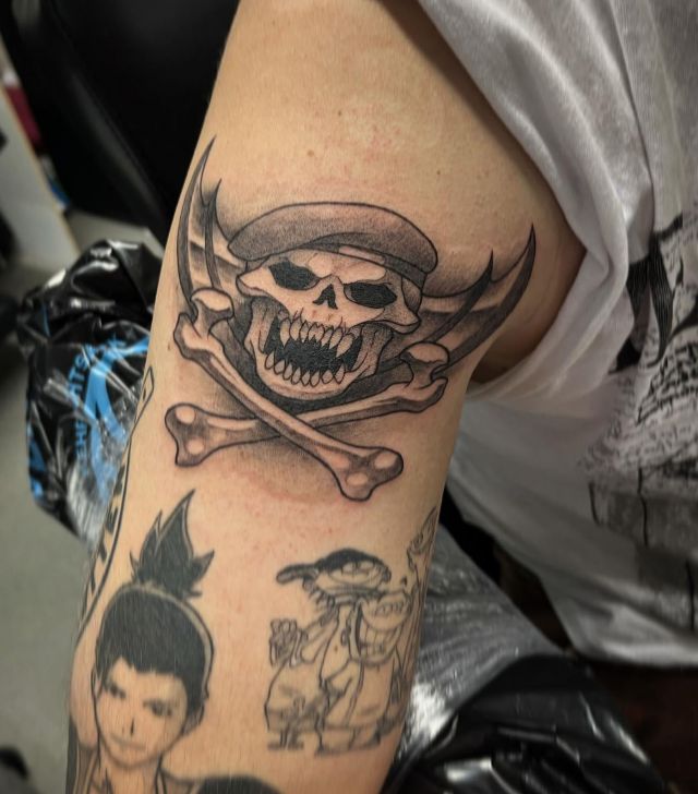 Skull Call of Duty Tattoo on Upper Arm