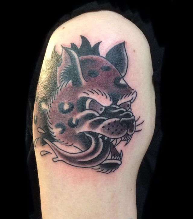Hungry Hyena Tattoo on Shoulder