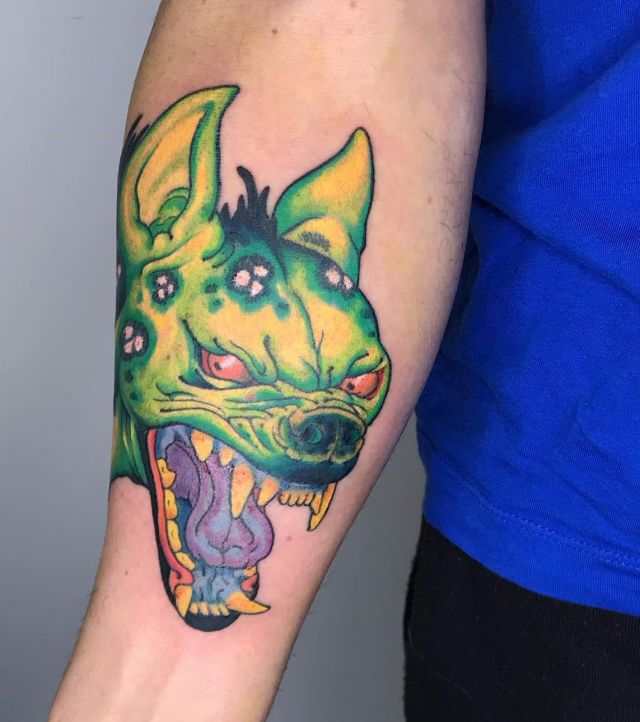 Green Hyena Tattoo on Arm