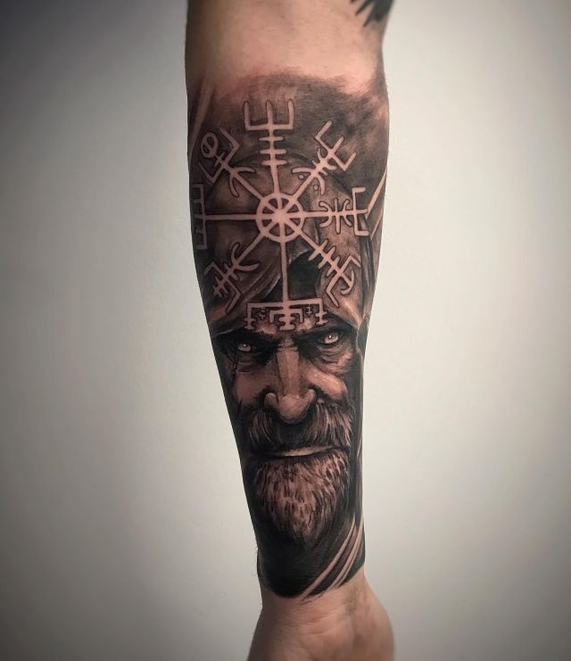 Cool Odin Tattoo on Forearm