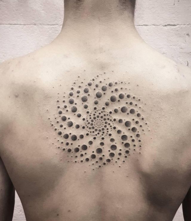 Pretty Crop Circle Tattoo on Back