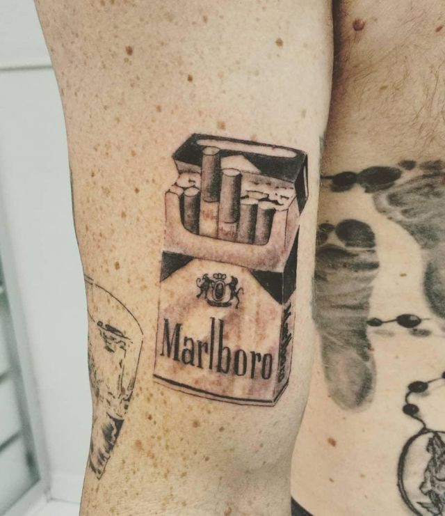 Unique Marlboro Tattoo on Arm