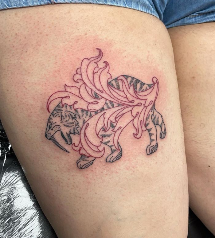 10 Cool Saber Tooth Tiger Tattoos for Your Inspiration