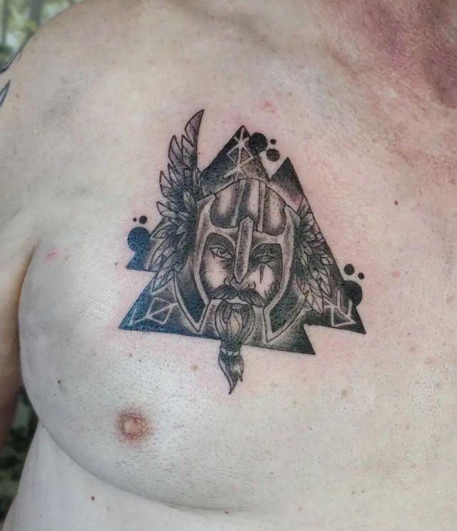 Triangle Odin Tattoo on Chest
