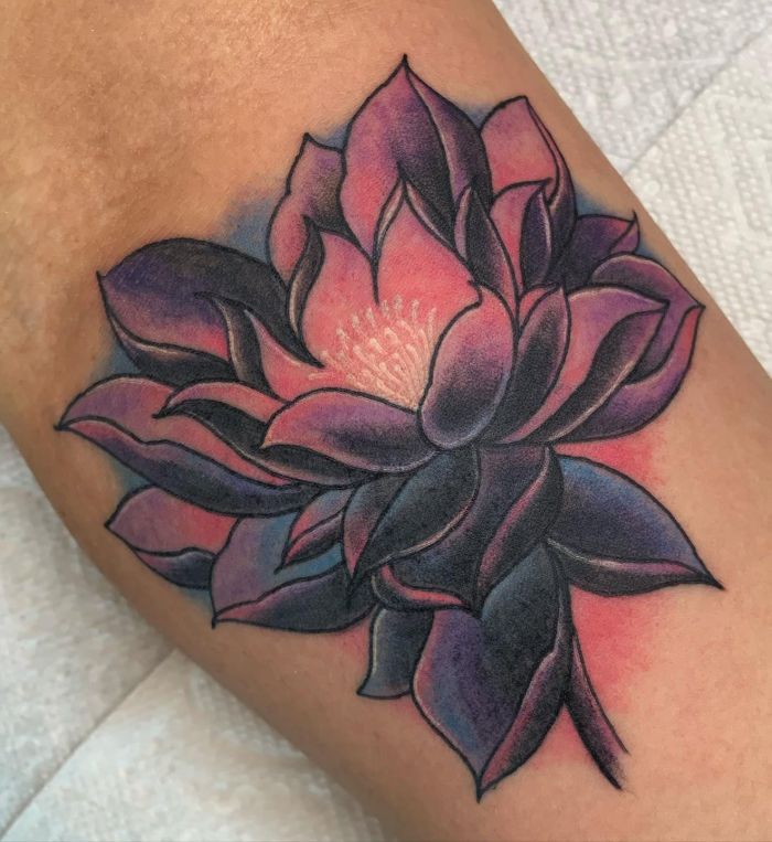 Beautiful Black Lotus Tattoo on Arm