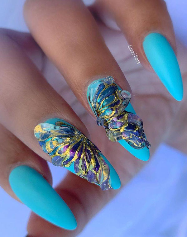 50 Pretty Butterfly Nail Art Designs You Will Love | Xuzinuo | Page 7