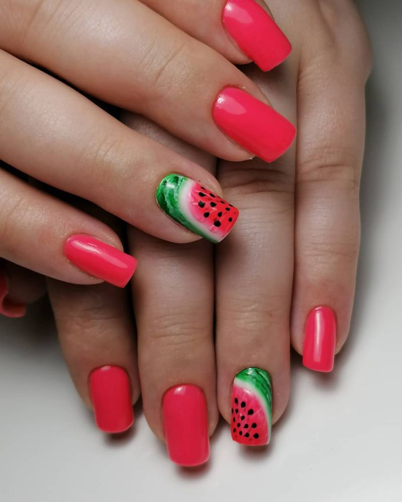 30 Trendy Watermelon Nail Art Designs for Summer | Xuzinuo | Page 5