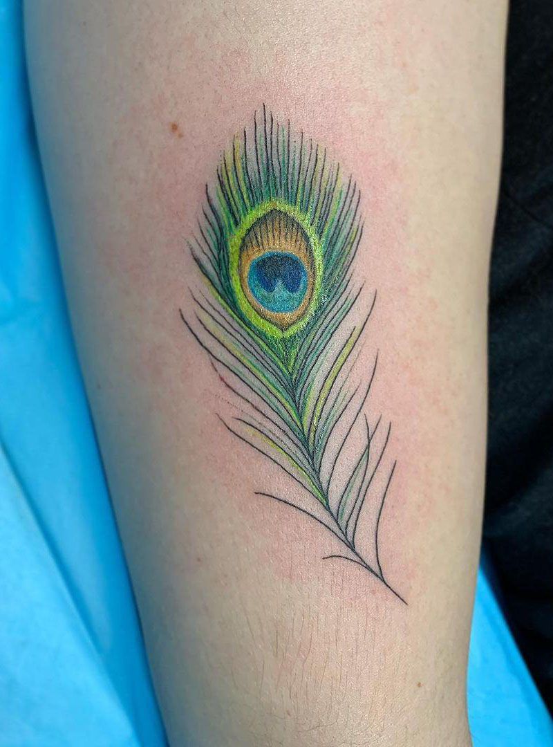 30 Elegant Peacock Feather Tattoos You Need to Copy | Xuzinuo | Page 7