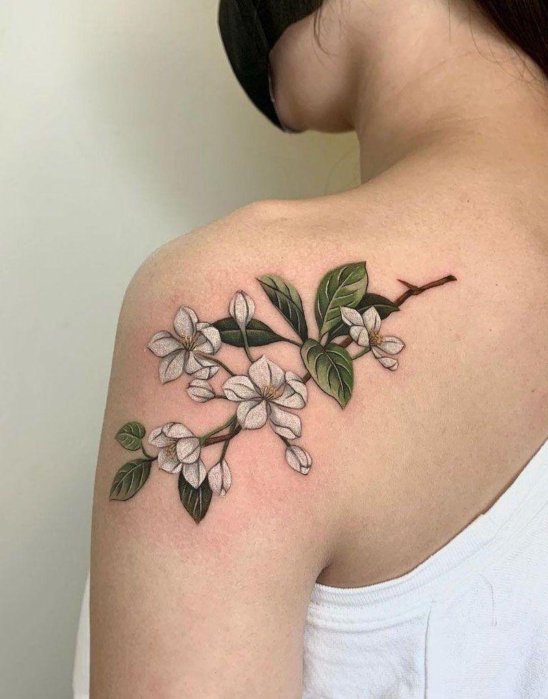 30 Elegant Apple Blossom Tattoos You Should Try | Xuzinuo